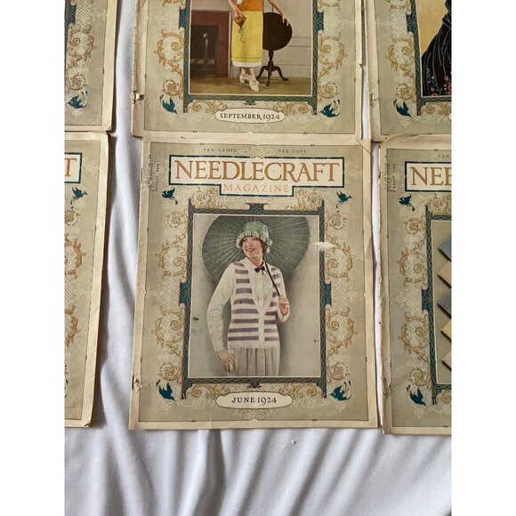 Vintage Needlecraft Magazines Lot Of 12 From 1924 Featuring Decorative Covers & - Picture 8 of 16